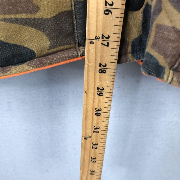 Reversible Hunting Jacket Mens Large Camo Blaze Orange Quilted Pockets Insulated - Picture 5 of 16